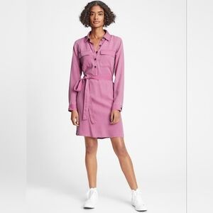 GAP Utility Shirt Dress Winter Poeny Size Small Tall​​​​​
